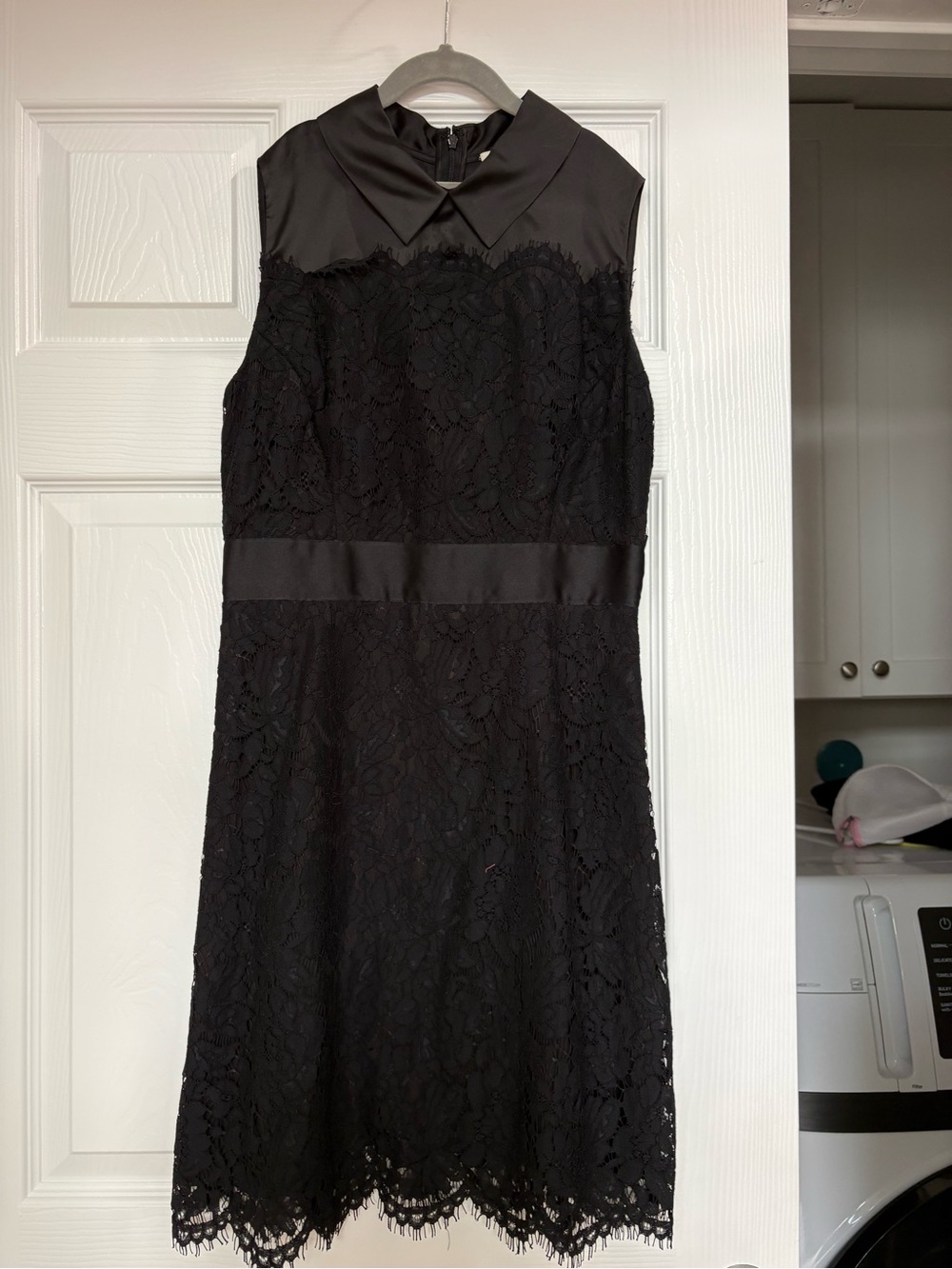 kate spade Black Lace Sleeveless Dress with Satin Collar
